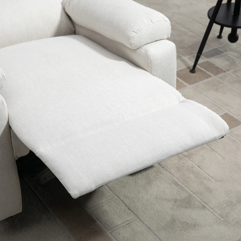 HOMCOM Recliner Chair, Manual Reclining Chair with Footrest, Padded Seat for Living Room, Bedroom, Study, Cream White