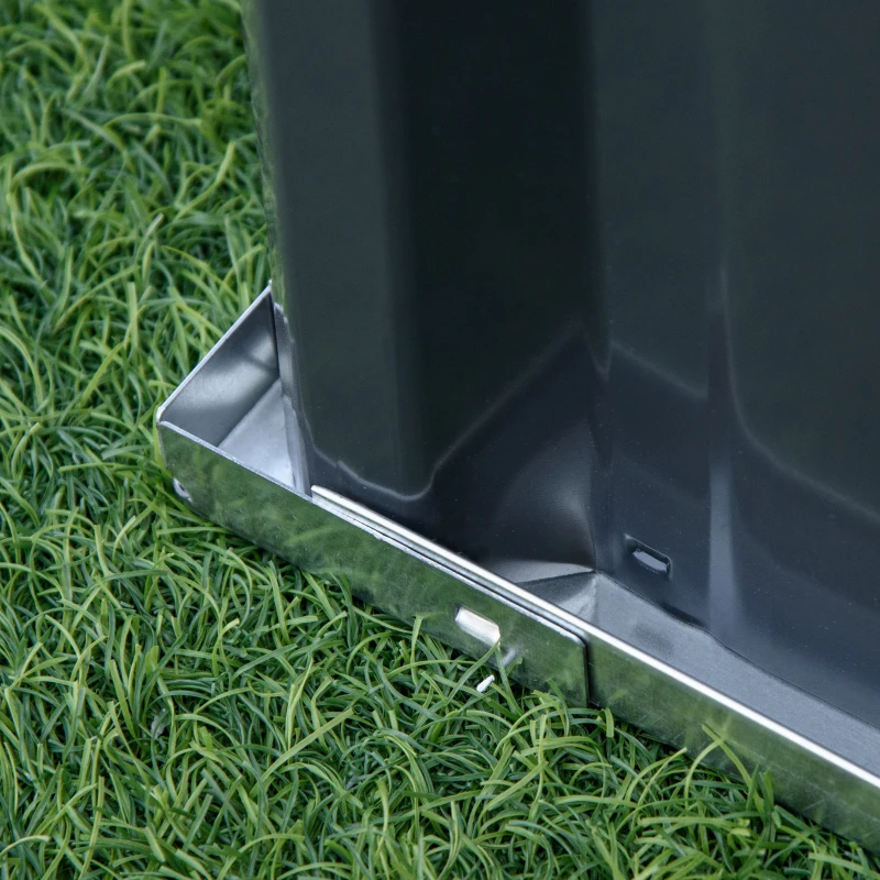 Outsunny 3' x 3' x 1' Raised Garden Bed, Galvanized Metal Planter Box for Vegetables Flowers Herbs, Dark Gray