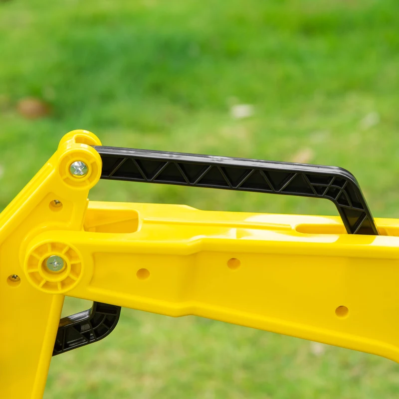Aosom Kids Ride On Excavator, Pedal Digger, Construction Truck with Horn for Kids and Toddlers 3+, Yellow(m-8)
