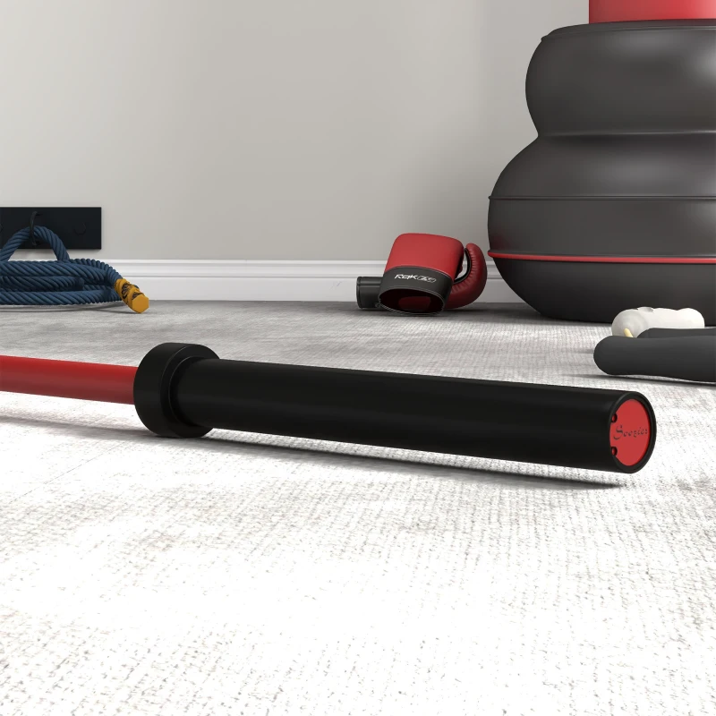Soozier 7.2ft Weight Bar, Olympic Bar with Rotating Sleeves, Non-Slip Knurling Grip, 1500lbs Weight Capacity, Red