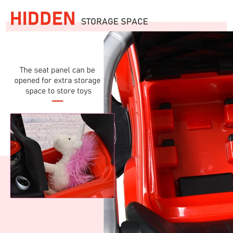 Aosom 2 In 1 Push Cars for Toddlers Kid Ride on Push Car Stroller Sliding Car with Horn Music Light Function Secure Bar Ride on Toy for Boy Girl 1-3 Years Old Red