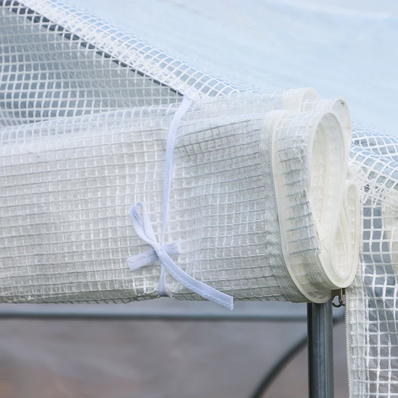 Outsunny 20x10x7ft Walk-in Steeple Greenhouse Outdoor Backyard Plant Seed Growth Tunnel Shed Warm House with 2 Anchor Way White