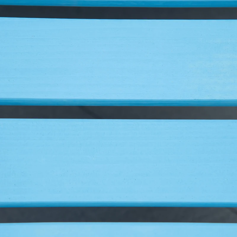 Outsunny Folding Adirondack Chair with Ottoman, Outdoor Wooden Lounger for Patio, Porch, Poolside, Garden, Blue