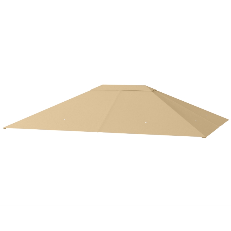 Outsunny 10' x 13' Gazebo Replacement Canopy Cover, Gazebo Roof Replacement (TOP COVER ONLY), Khaki