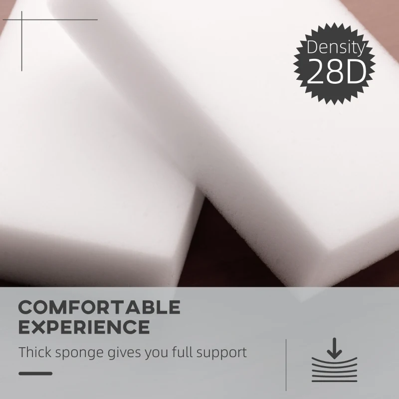 HOMCOM 360° Swivel Foot Stool Round PU Ottoman with Thick Sponge Padding and Solid Steel Base, Black