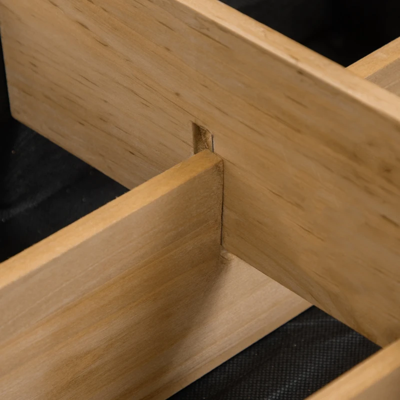 Outsunny Raised Garden Bed with 9 Pocket, Wooden Elevated Planter Box with Legs and Bed Liner for Vegetables, Flowers, and Herbs, Indoor Outdoor Usage, Natural