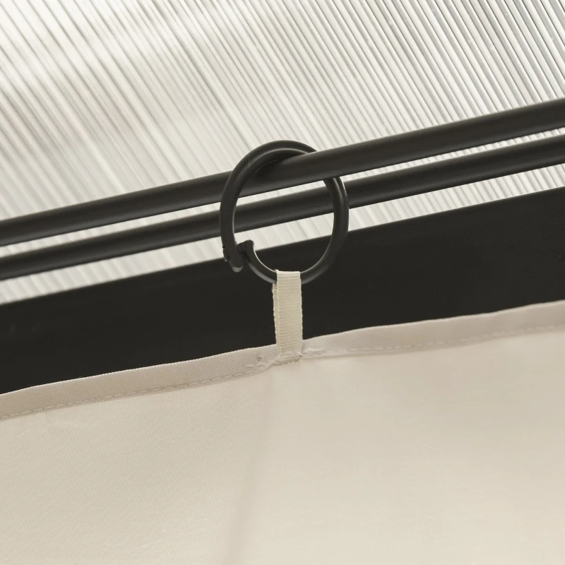 Outsunny 10' x 13' Universal Gazebo Sidewall Set with 4 Panels, Hooks/C-Rings Included for Pergolas & Cabanas, Beige