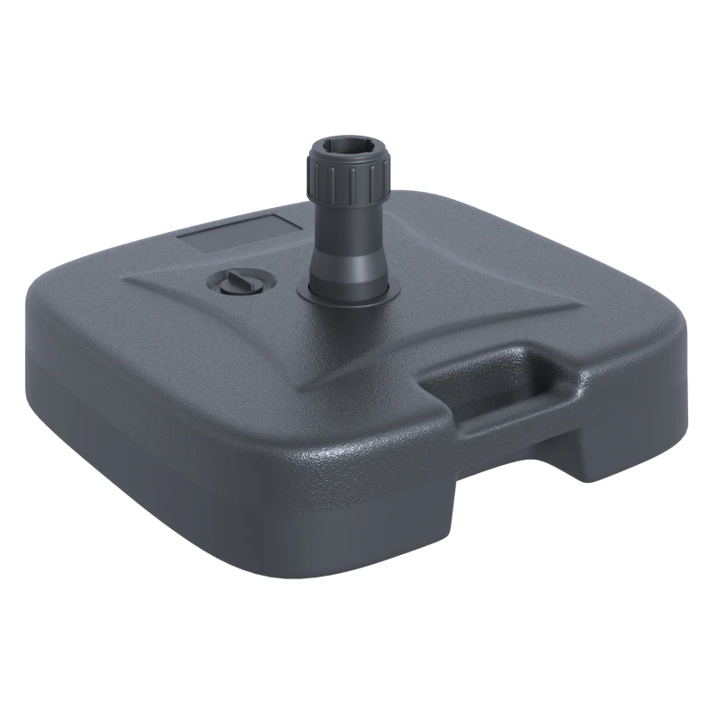 Outsunny Market Patio Umbrella Base Outdoor Parasol Holder Water or Sand Self-Filled Black