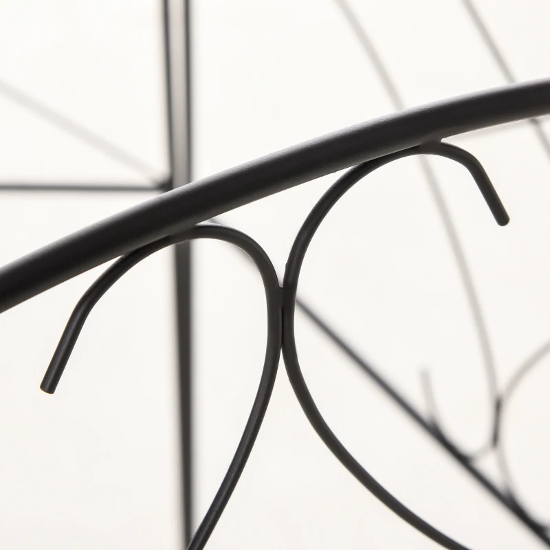 Outsunny 5 Pack Garden Fencing Linear Length 10 Feet Decorative Outdoor Fence Panels, Rustproof Metal Wire Border Edging Animal Barrier, 24 x 31-Inch per Piece, Black