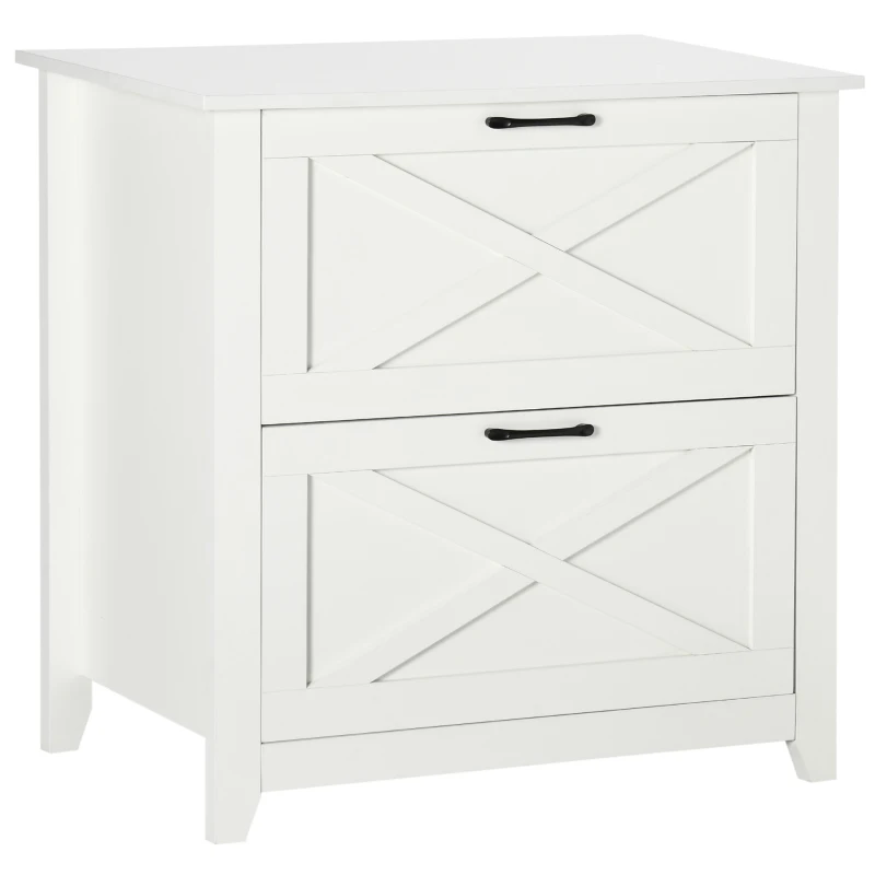 Vinsetto Vertical File Cabinet with Hanging Bars for A4 Size for Home Office, 29.9"x 19.7"x 30.3", White