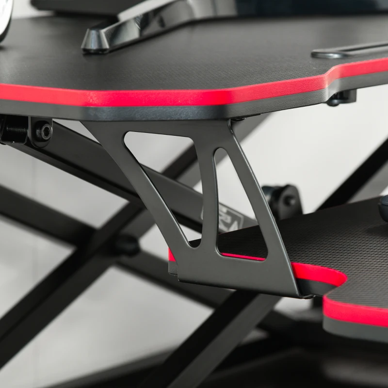 Vinsetto Liftable Computer Stand Height Adjustable Ergonomic E-sports Desktop Stand PC w/ Keyboard Tray Widely Compatible, Workstation Riser for Home Office Dormitory