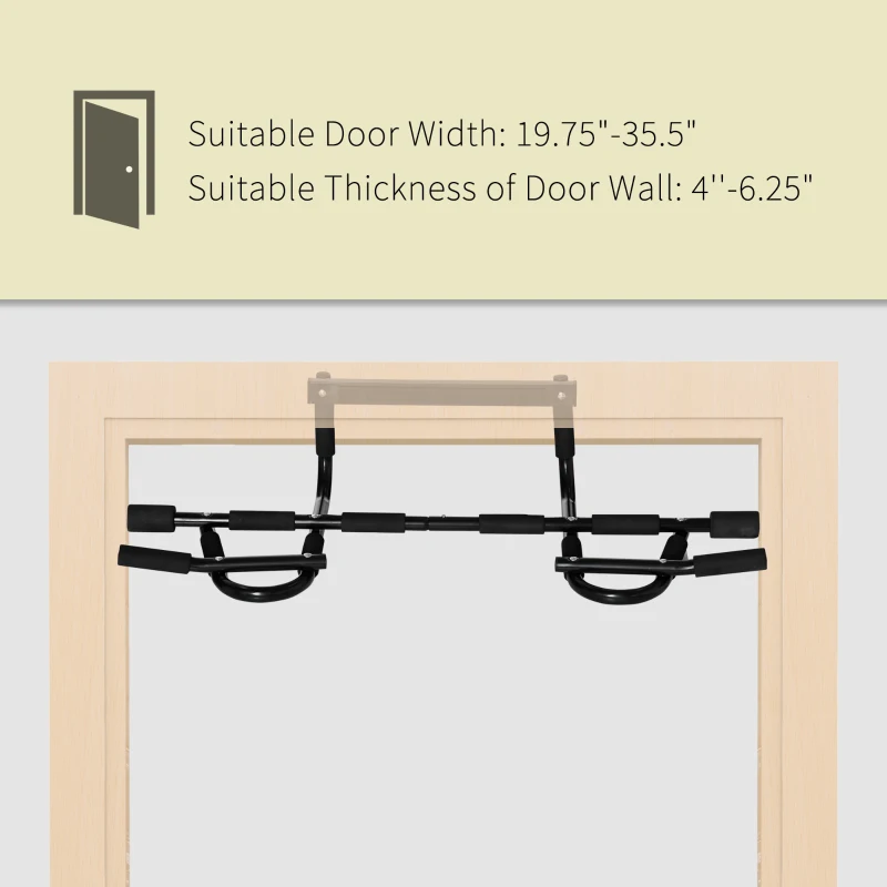 Soozier Doorway Pull Up Bar, Multifunctional Chin Up Bar, Door Exercise Equipment for Home Gym