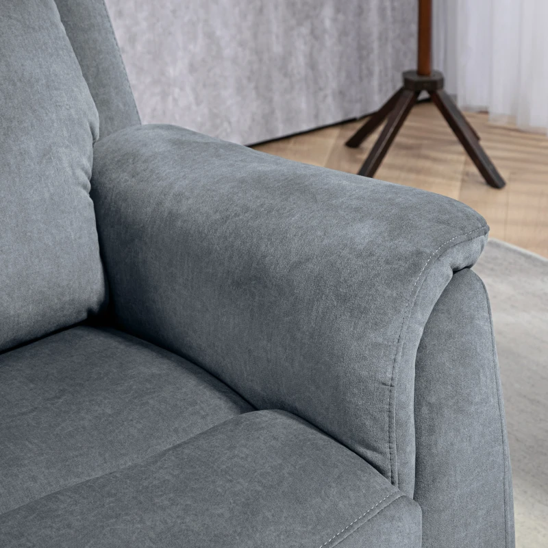 HOMCOM Manual Recliner Chair with Vibration Massage, Reclining Chair for Living Room with Side Pockets, Dark Grey