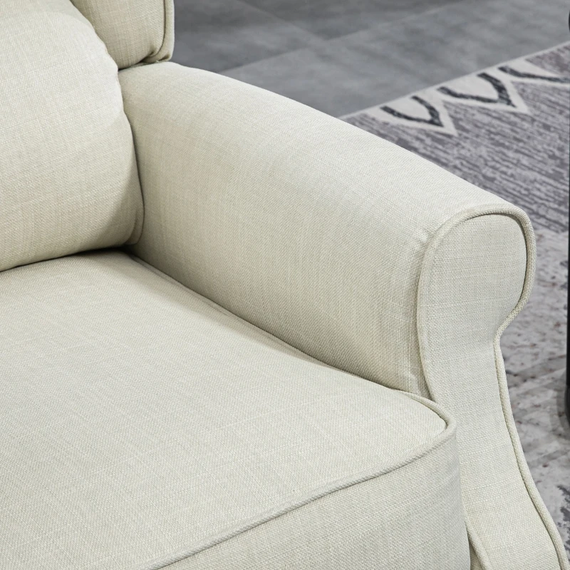 HOMCOM Vibrating Massage Recliner Chair with Heat, Wingback Push Back Reclining Chair for Living Room, Beige