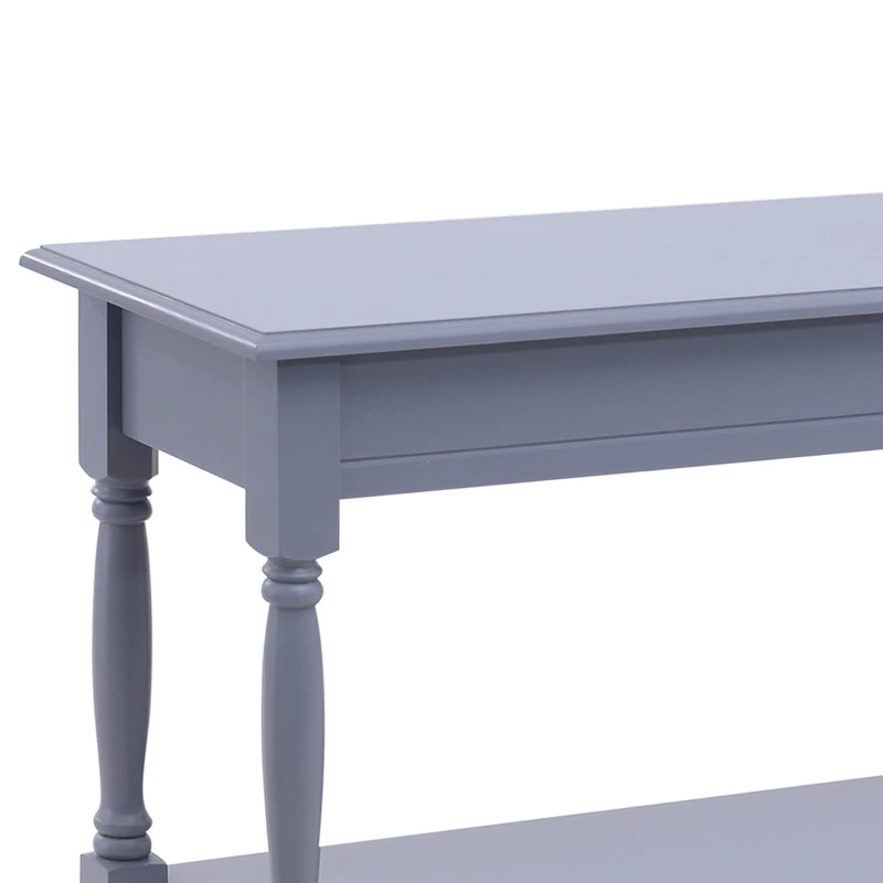 HOMCOM Console Table Modern Sofa Table with 2 Tier Shelves for Living Room, Entryway, Bedroom, Grey