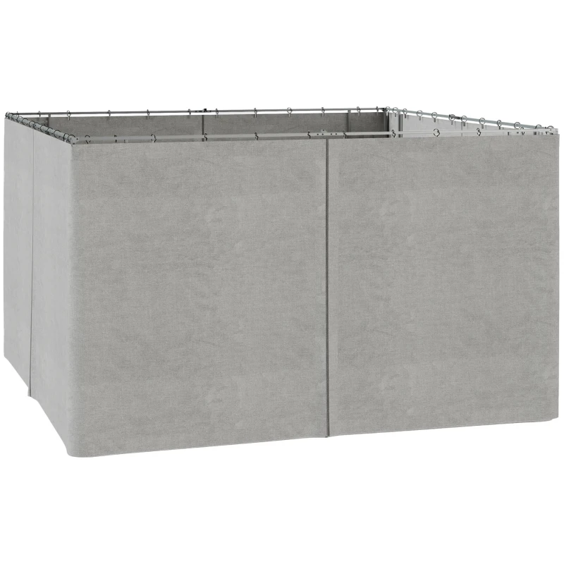 Outsunny Replacement Gazebo Curtains with Zipper, 4-Panel Universal Gazebo Privacy Sidewall for Most 10' x 13' Gazebo Canopy Pavillion, Hooks/C-Rings Included, Grey