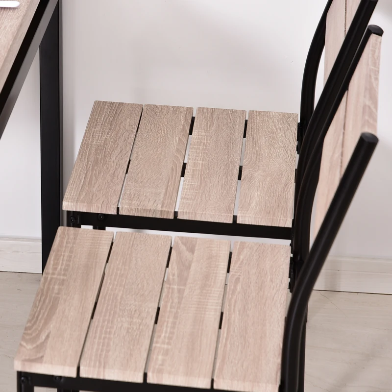 HOMCOM 5 Piece Dining Table Set for 4, Space Saving Kitchen Table and 4 Chairs, Rectangle, Steel Frame for Dining Room