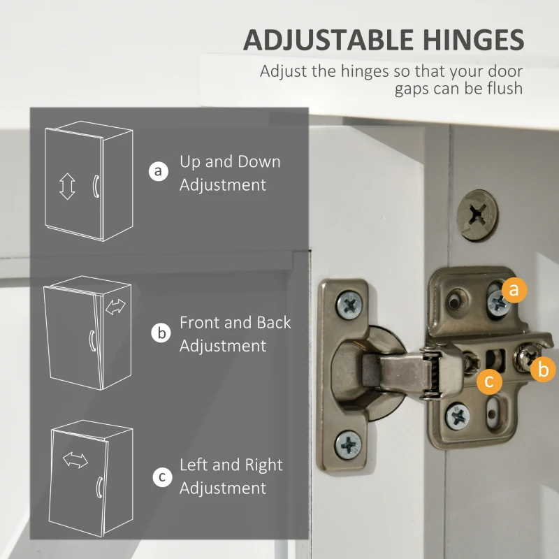 HOMCOM Sideboard Buffet Cabinet, Coffee Bar Cabinet with Storage Drawers and Glass Door for Kitchen, Living Room, Entryway, White