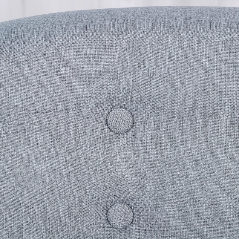 Qaba 2-Seat Linen Fabric and Wooden Frame Sofa Couch for Kids and Toddlers Ages 3-7, 11" High Seat, Grey