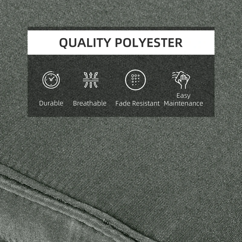 Outsunny Garden Lounger Chair Cushion Replacement, Deep Seat Patio Cushions with Thick Padded, Headrest, Removable Cover, Cushion ONLY, Grey