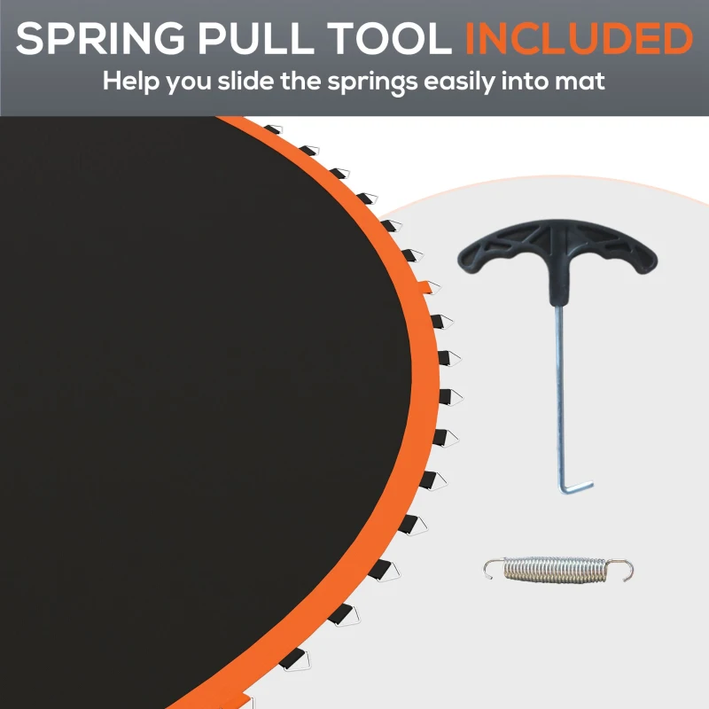 Soozier Trampoline Mat Replacement with Spring Pull Tool and 72 V-Hooks, Fits 12ft Trampoline, Using 5.5" Springs, Orange