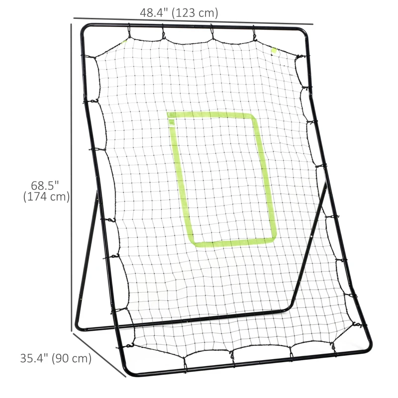 Soozier 4 x 5.7ft Volleyball Rebounder Net with Strike Zone, Baseball Lacrosse Training Net for Pitching and Fielding