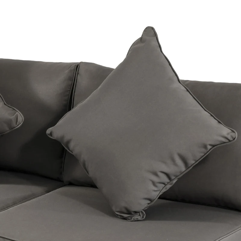 Outsunny Patio Furniture Set, 9 Piece Outdoor Sectional Sofa, All-Weather PE Rattan Wicker Conversation Set with Chairs, Ottoman, Loveseat, Coffee and Side Table, Cushions, Gray