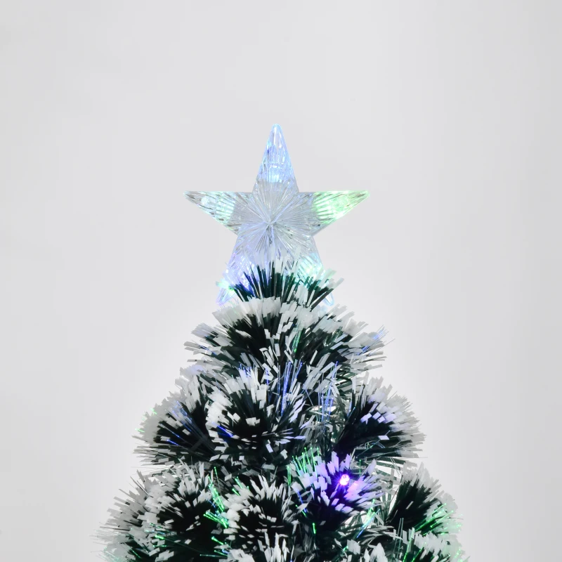 HOMCOM 4ft Pre-Lit LED Optical Fiber Christmas Tree Artificial Seasonal Decor