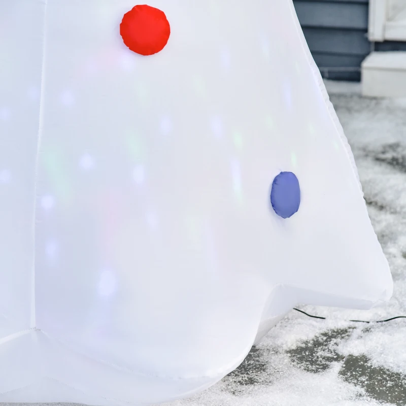 HOMCOM 8 FT Tall Lighted Inflatable Christmas Tree with Star and Multicolor Decorations Blow up Decor Home Indoors with 9 Built-in LED Lights Outdoor Toys in Yard Lawn Garden White