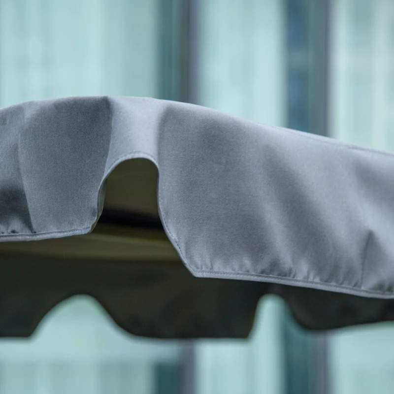 Outsunny 3-Seat Outdoor Patio Swing Chair with Removable Cushion, Steel Frame Stand and Adjustable Tilt Canopy for Patio, Garden, Poolside, Balcony, Backyard, Gray