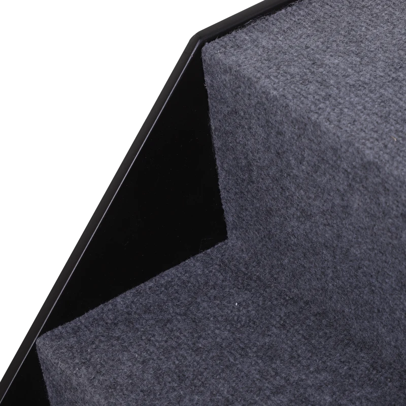 PawHut 3 Step Height Adjustable Portable Wooden Easy Climb Pet Stairs - Dark Brown