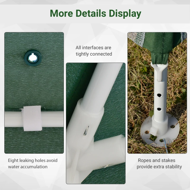 Outsunny 10x10ft Party Tent Canopy with Netting, Patio Screen House Slant Leg Outdoor Gazebo Sun Shade Shelter, Green