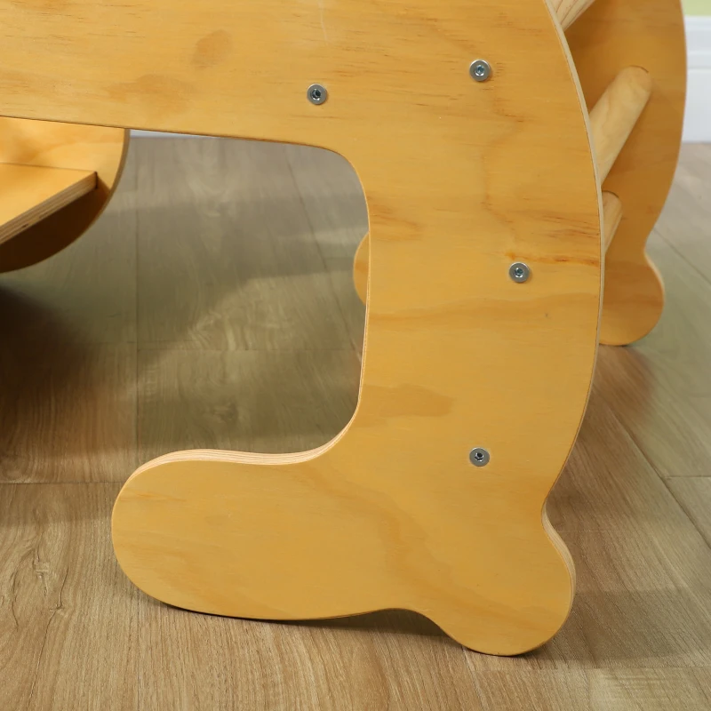 Qaba 2 in 1 Wooden Toddler Climbing Toy Indoor, Kids Table and Chair Set