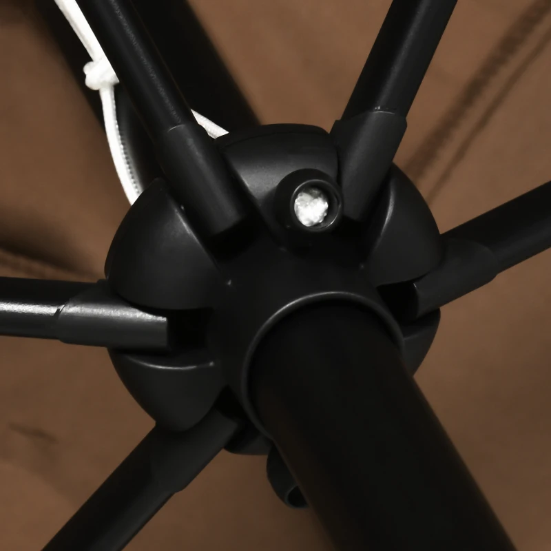 Outsunny 6.5x10ft Rectangle Aluminum Tilt Patio Umbrella, Garden Market Parasol, Outdoor Sunshade Canopy with Crank, Coffee