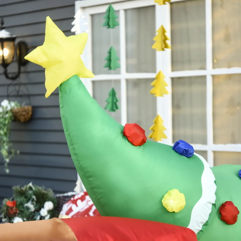 HOMCOM 6ft Christmas Inflatable Santa Claus Driving A Truck with LED Lights, Blow-Up Outdoor LED Yard Display for Lawn, Garden, Party