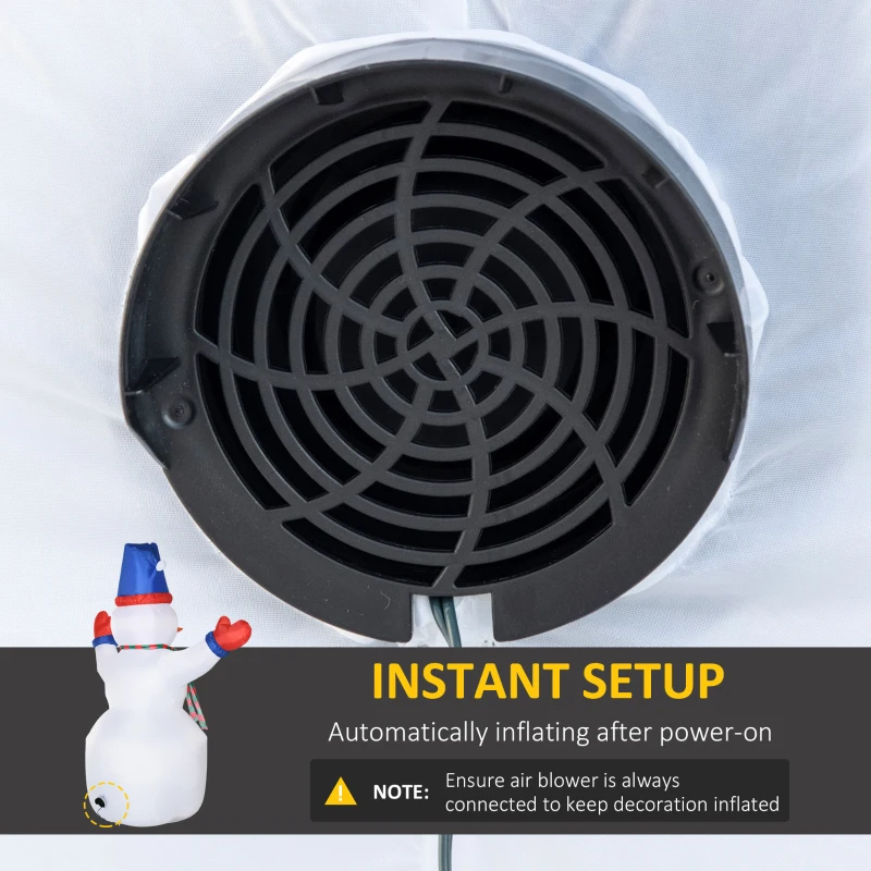 Outsunny 8ft Inflatable Christmas Snowman with Blue Hat and Red Gloves, Blow-Up Outdoor LED Yard Display for Lawn Garden Party