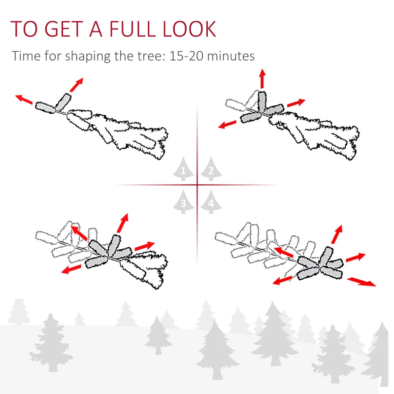 HOMCOM 7' Tall Unlit Slim Douglas Fir Artificial Christmas Tree with Realistic Branches, and 818 Tips, Silver
