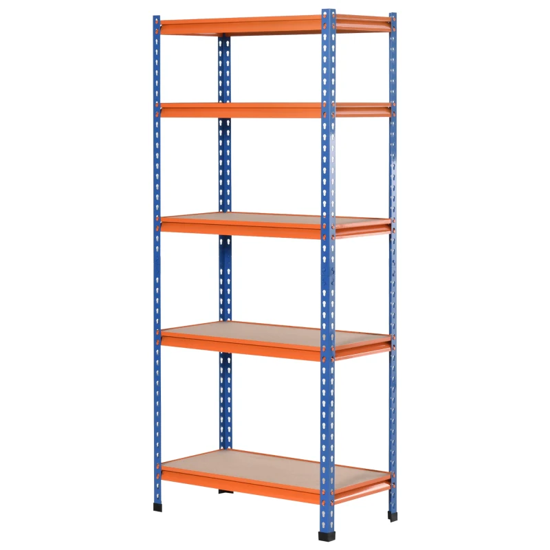 HOMCOM 5-Tier Heavy Duty Garage Shelf, Metal Shelving Unit with Adjustable Shelves, Metal Frame, 31.5"x15.75"x71.75", 3300 lbs Capacity for Workshop, Shed, Office