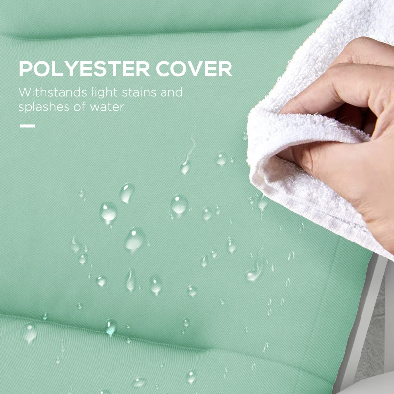 Outsunny Patio Chair Cushion for Adirondack Chairs Replacement Cushion with Back and Ties, Green