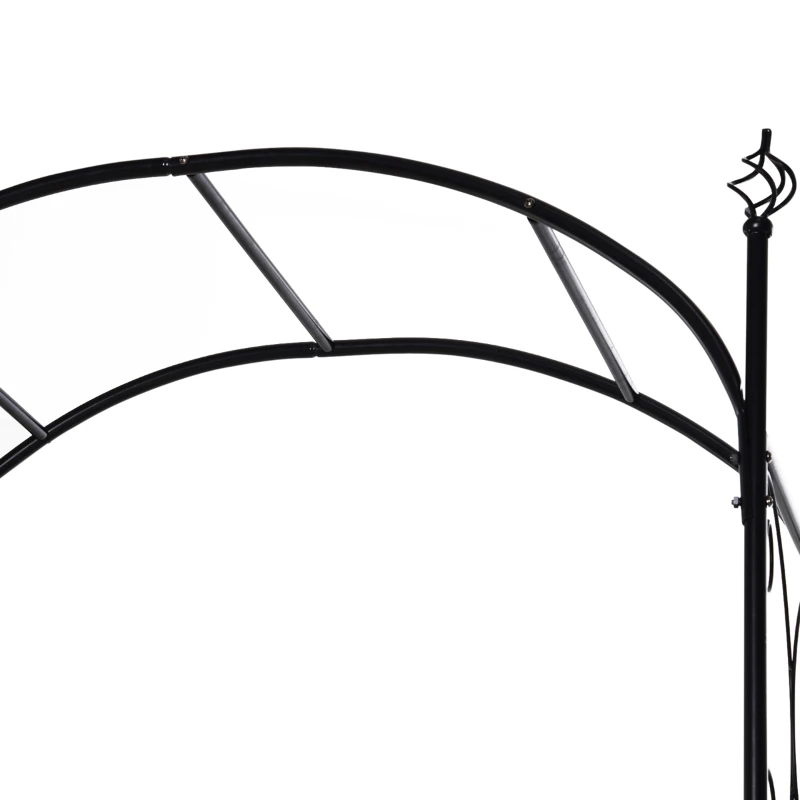 Outsunny 7' Metal Garden Arbor Arch with Scrollwork Doors for Ceremony, Weddings, Party, Backyard, Lawn