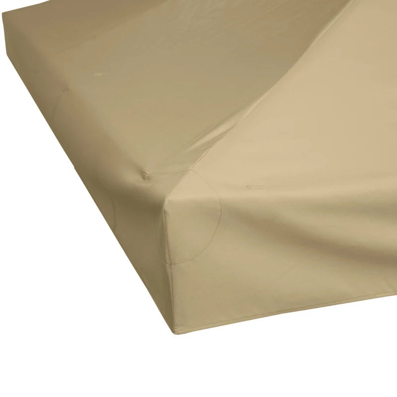 Outsunny 10' x 10' 2-Tier Canopy Replacement Cover Outdoor Garden Gazebo Top Cover, Beige