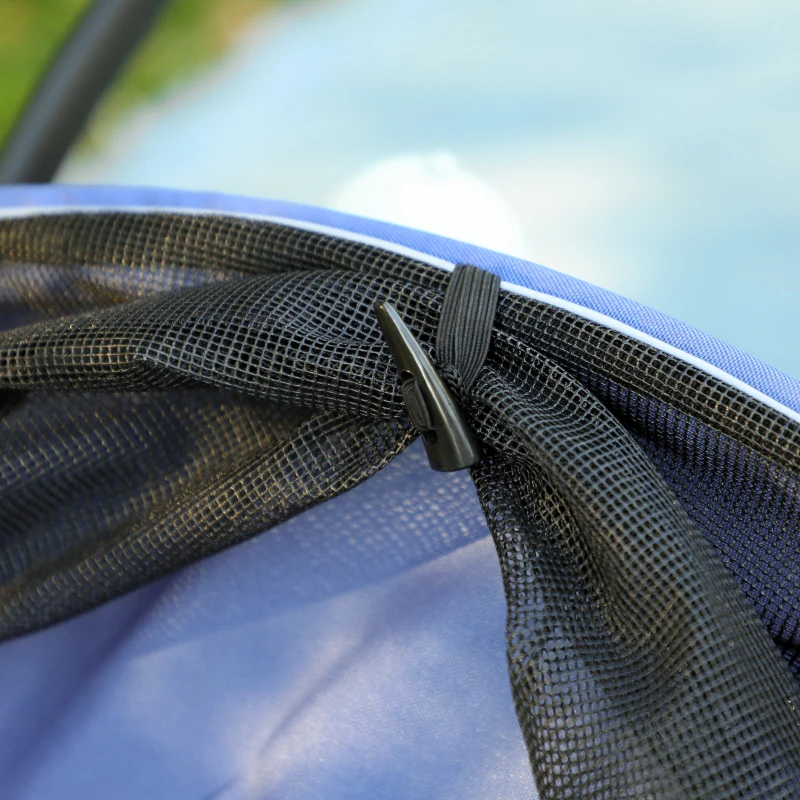 PawHut 3 Wheels Dog Stroller w/ One-Hand Fold, Rubber Wheels, Storage Bag, Soft Cushion, for Small & Medium Dogs, Blue