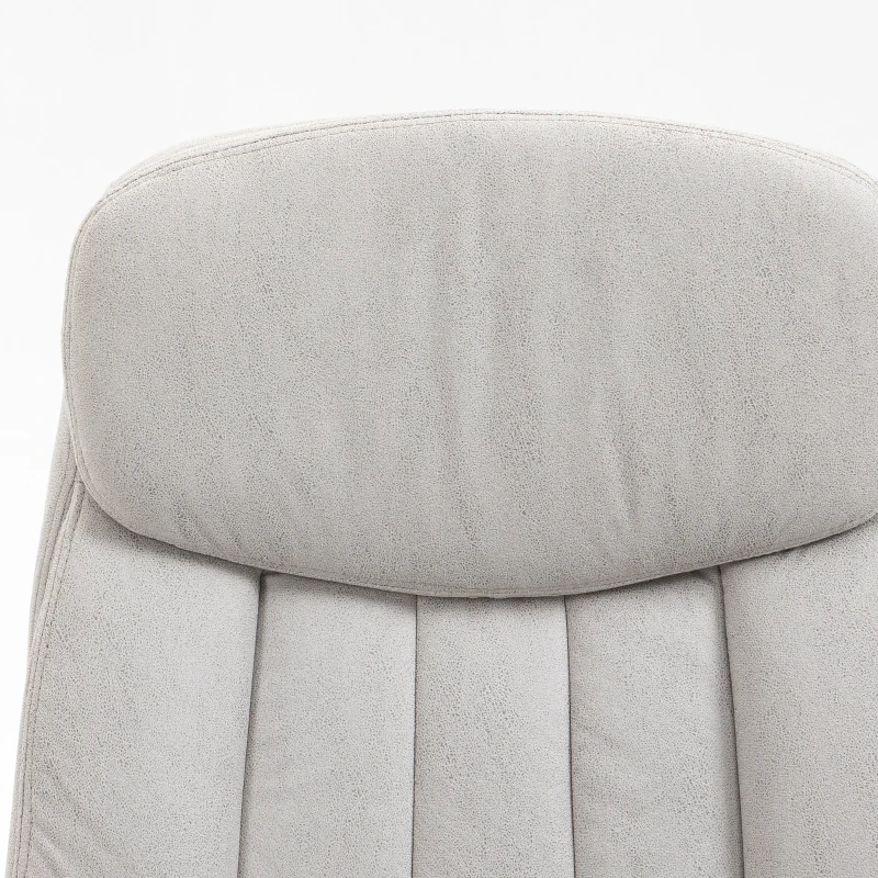 Vinsetto Executive Office Chair with Vibration Massage, Microfibre Swivel Desk Chair, Heated Reclining Computer Chair with Lumbar Support Pillow, Footrest, Light Gray