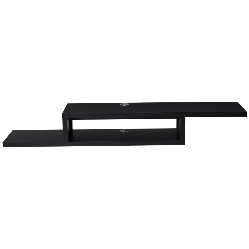 HOMCOM Floating TV Stand for TVs up to 60", Wall Mounted Media Console with 2-Tier Shelf, Entertainment Center Unit for Living Room Bedroom, Black