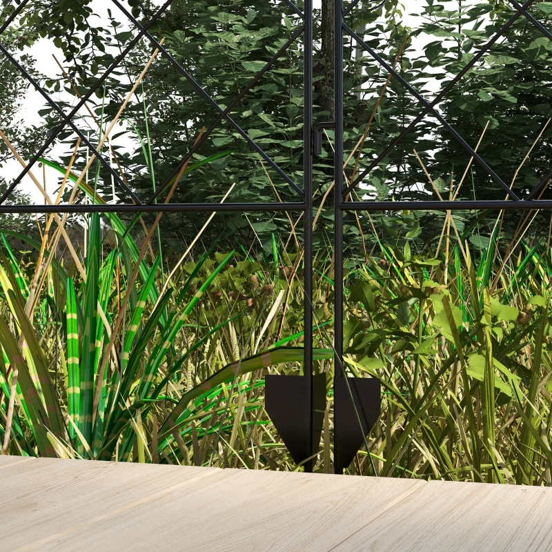 Outsunny 7 Pack Garden Fencing for Yard, Decorative Fence Panels as Animal Barrier and Flower Edging, Black