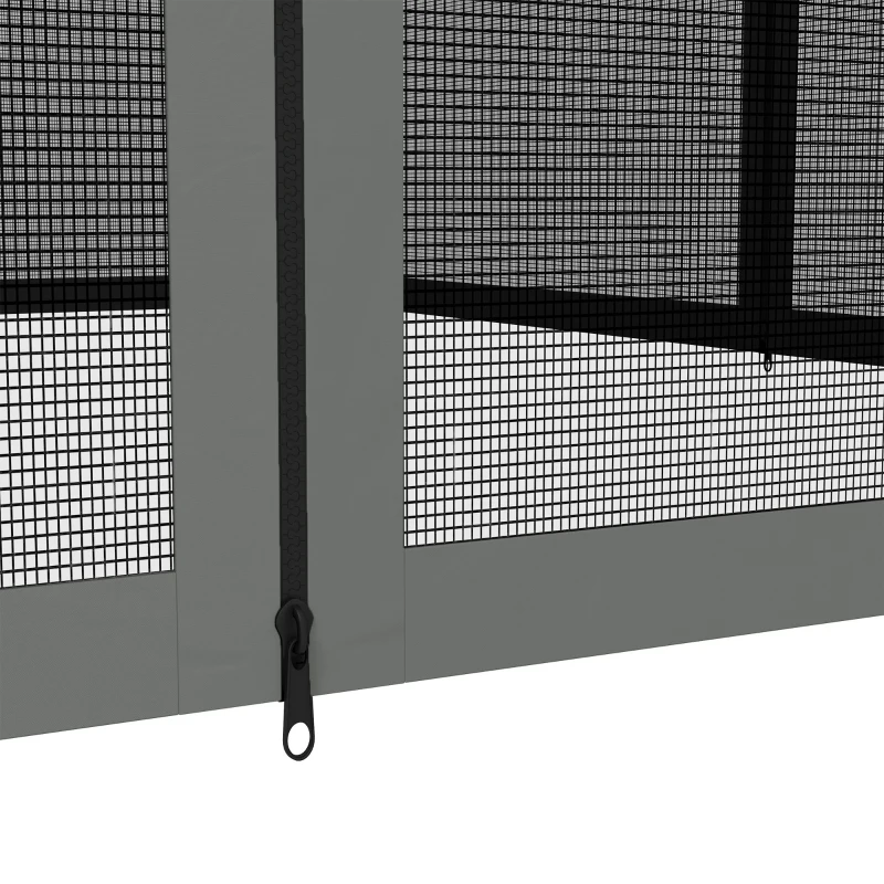 Outsunny Replacement Mosquito Netting for Gazebo 12' x 12' Black Screen Walls for Canopy with Zippers