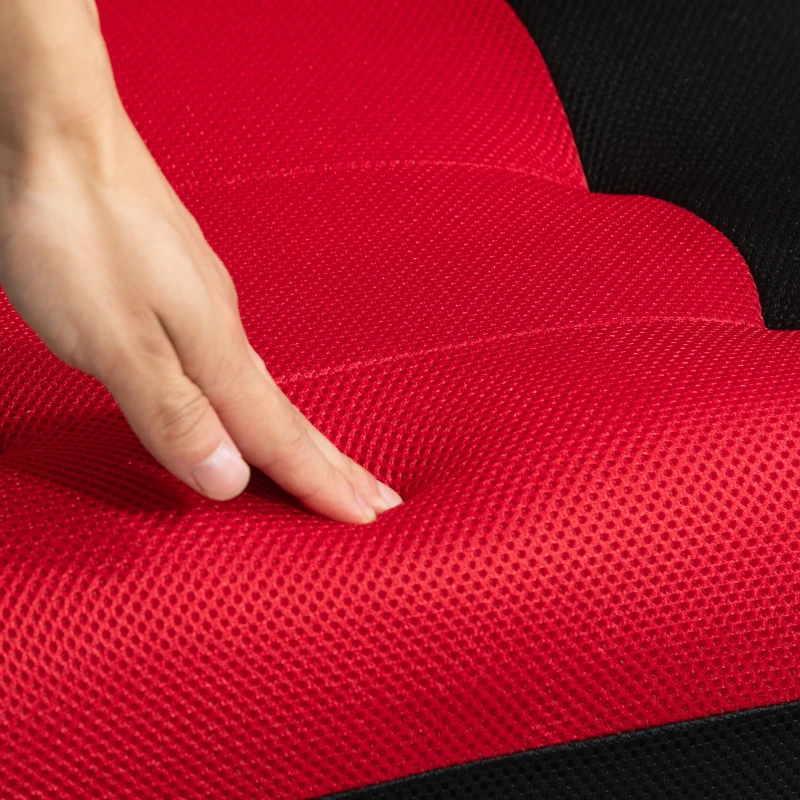 HOMCOM Folding Floor Chair for Adults Teens, 360 Degree Swivel Gaming Chair, 6 Positions Adjustable Lazy Sofa Chair, Red