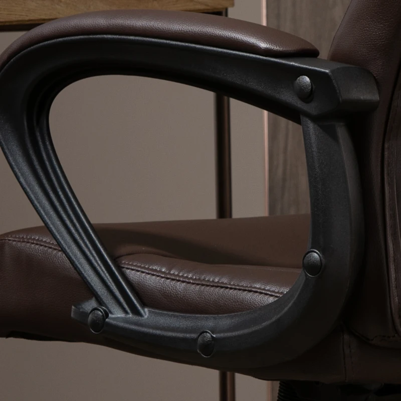 Vinsetto High Back Office Chair Swivel Executive PVC Leather Ergonomic Chair, Adjustable Height, Brown