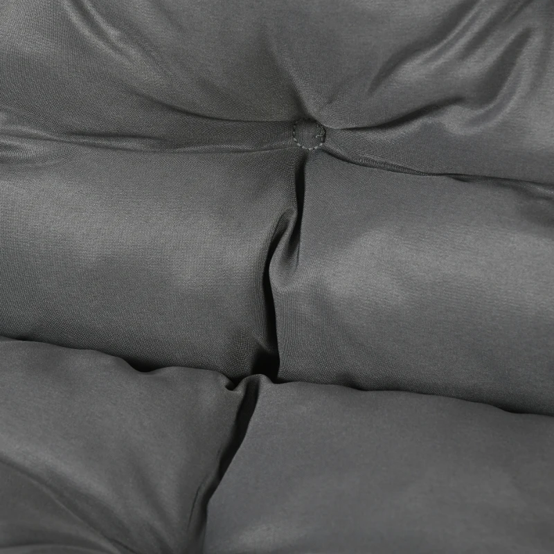 Outsunny Proch Swing Cushion, 59" x 40" x 4" Outdoor Bench Cushion with Backrest, 4" Thick Filling and String Ties, 3 Seater, Dark Grey