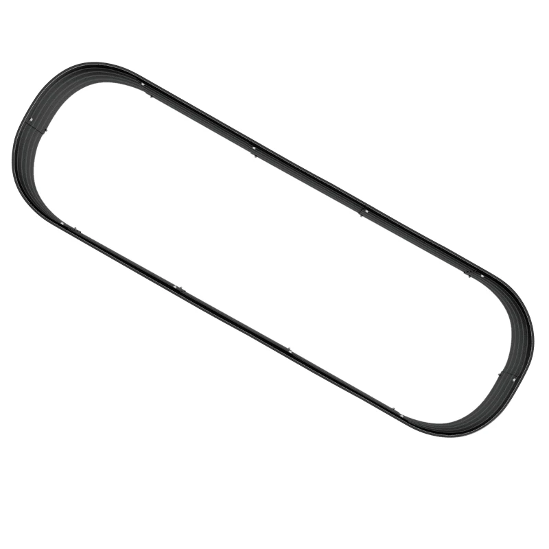 Outsunny 6.4 x 2 x 1ft Galvanized Raised Garden Bed Kit, Metal Planter Box with Safety Edging, Dark Grey